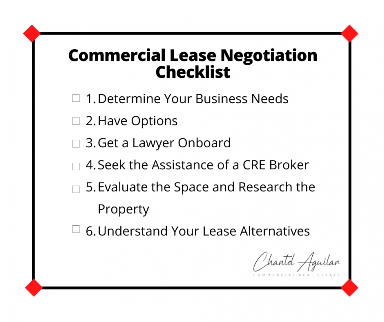 A Commercial Lease Negotiation Checklist Chantel Aguilar